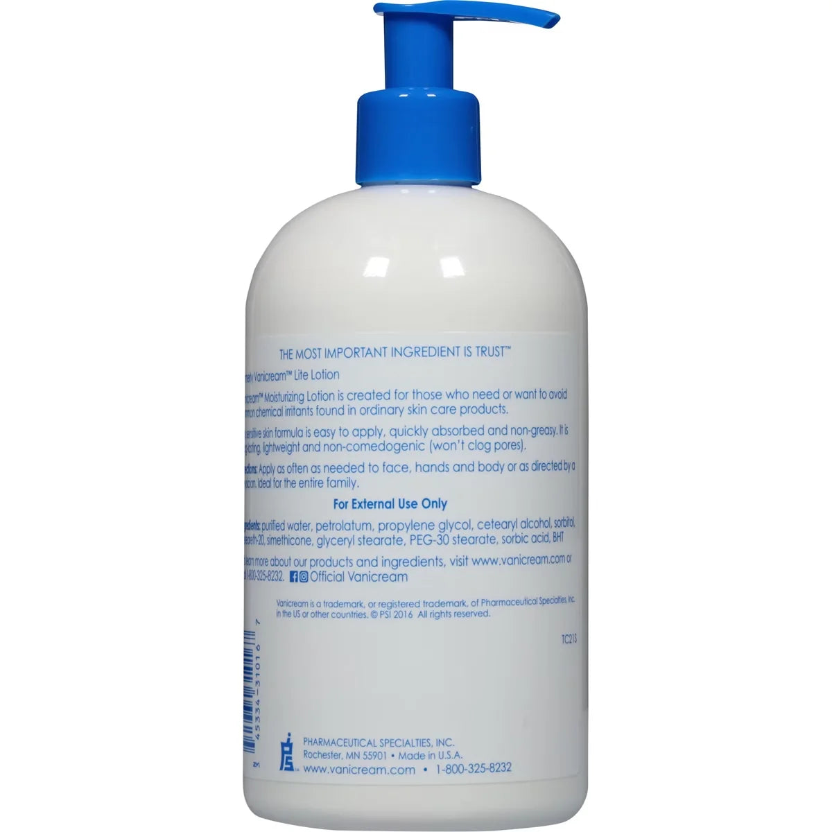 Vanicream Moisturizing Lotion for Sensitive Skin - Unscented - 16oz: Pump Bottle, Hypoallergenic, Vegan, Gluten-Free Secondary image