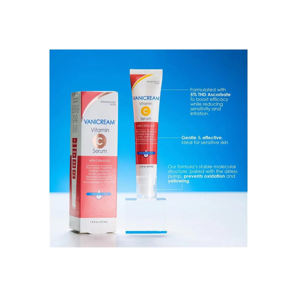 Vanicream Vitamin C Face Serum with Ceramides for Sensitive Skin - Unscented - 1.2 fl oz