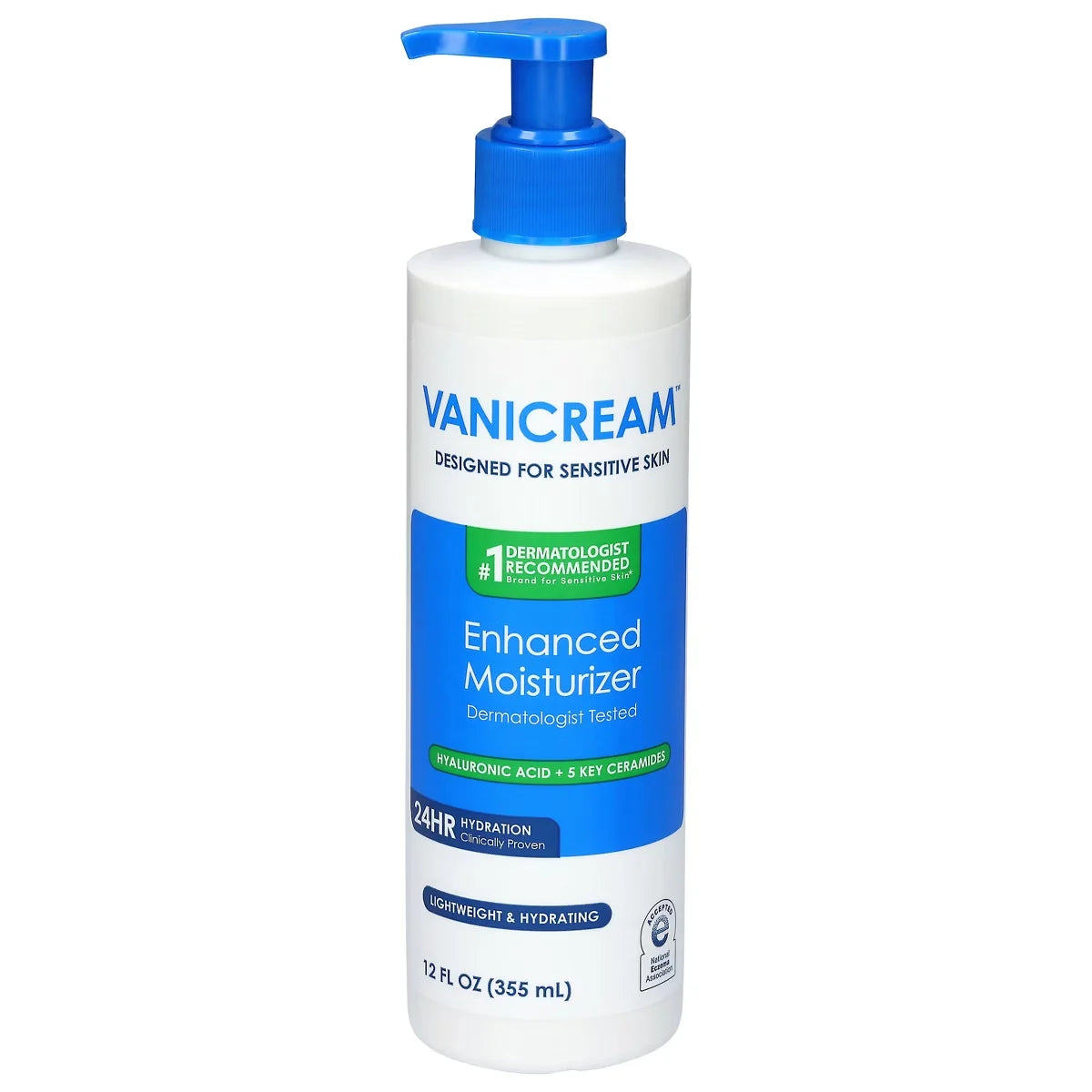 Vanicream Enhanced Moisturizer for Sensitive Skin - Unscented - 12oz: Contains Hyaluronic Acid, Face & Body. Main image