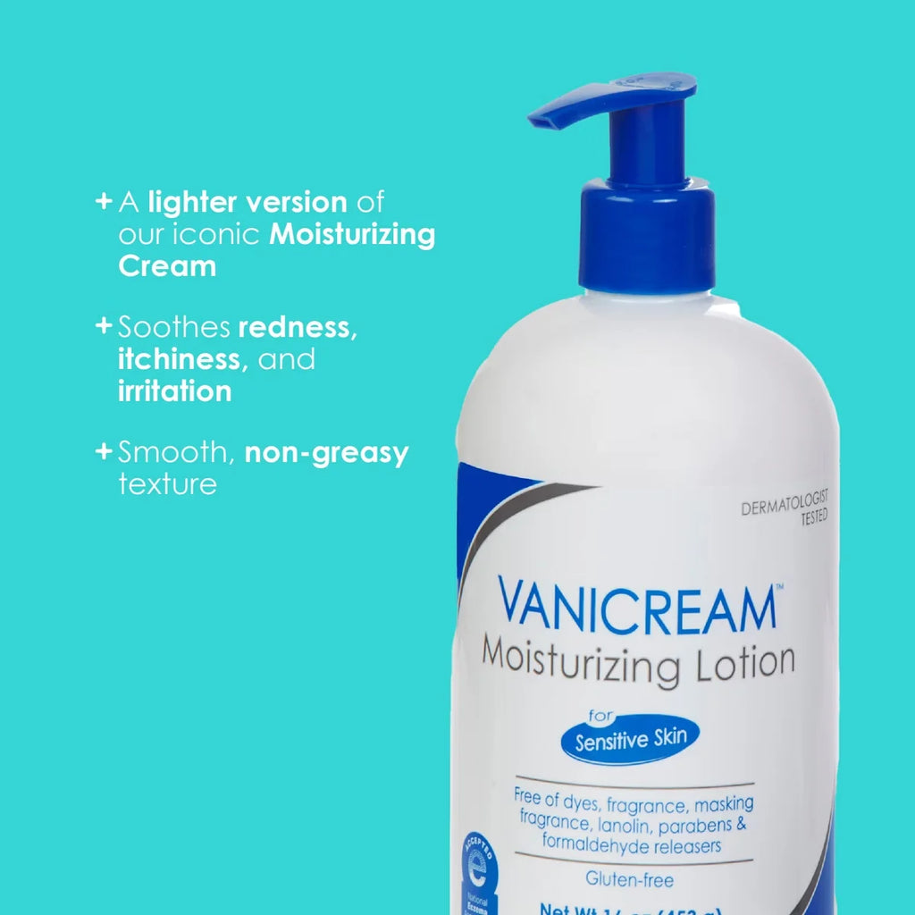 Vanicream Moisturizing Lotion for Sensitive Skin - Unscented - 16oz: Pump Bottle, Hypoallergenic, Vegan, Gluten-Free