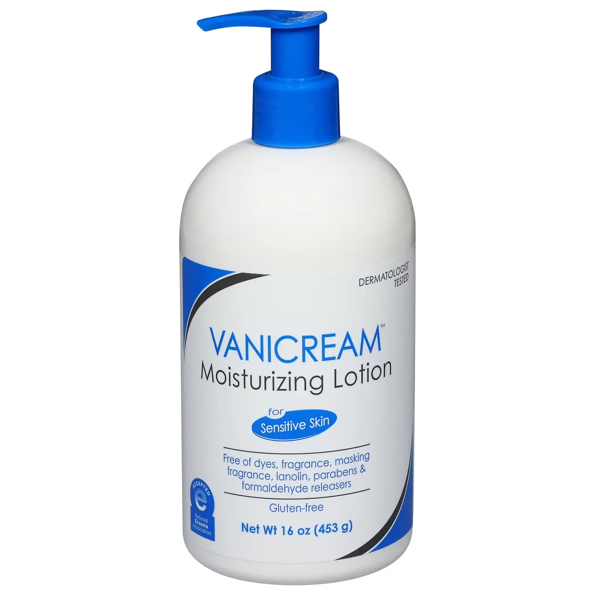 Vanicream Moisturizing Lotion for Sensitive Skin - Unscented - 16oz: Pump Bottle, Hypoallergenic, Vegan, Gluten-Free Main image