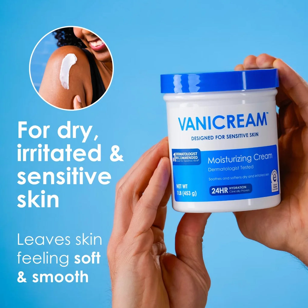Vanicream Moisturizing Cream for Sensitive Skin - Unscented - 16oz: Hypoallergenic, Paraben-Free, Vegan